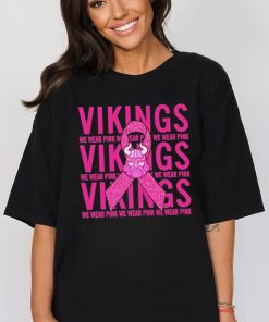 MINNESOTA VIKINGS MASCOT WE WEAR PINK CANCER T SHIRT