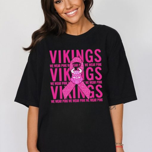 MINNESOTA VIKINGS MASCOT WE WEAR PINK CANCER T SHIRT