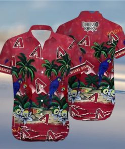 MLB Arizona Diamondbacks Hawaiian Shirt, Parrot & Palm Tree Design