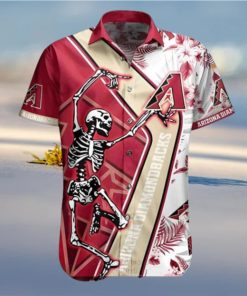 MLB Arizona Diamondbacks Hawaiian Shirt, Skeleton & Tropical Flowers