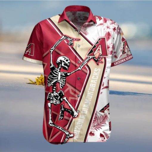 MLB Arizona Diamondbacks Hawaiian Shirt, Skeleton & Tropical Flowers