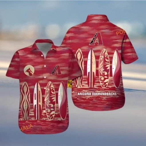 MLB Arizona Diamondbacks Hawaiian Shirt, Surfboard Theme Beachwear