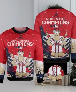 MLB Atlanta braves World Series Champions December Knitted 3D Sweater For Xmas