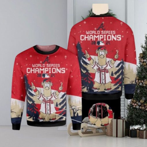 MLB Atlanta braves World Series Champions December Knitted 3D Sweater