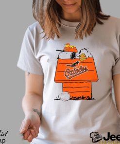 MLB Baltimore Orioles Snoopy Woodstock The Peanuts Movie Baseball T Shirt