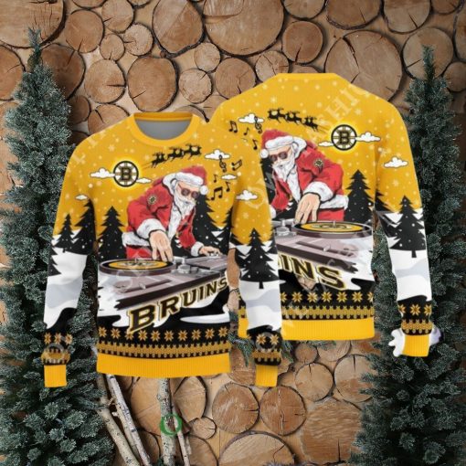 MLB Boston Bruins MLB Christmas Funny DJ Santa Limited Edition 3D Sweater