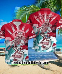 MLB CINCINNATI REDS FUNNY SURFING GRATEFUL DEAD SUMMER VACATION GIFT HAWAIIAN SHIRT