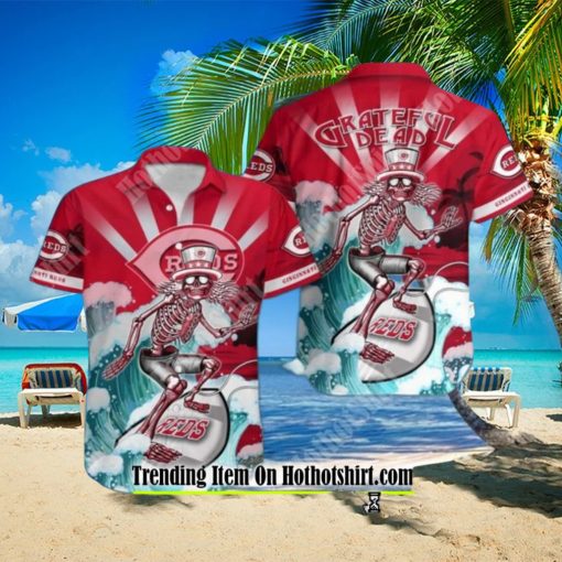 MLB CINCINNATI REDS FUNNY SURFING GRATEFUL DEAD SUMMER VACATION GIFT HAWAIIAN SHIRT