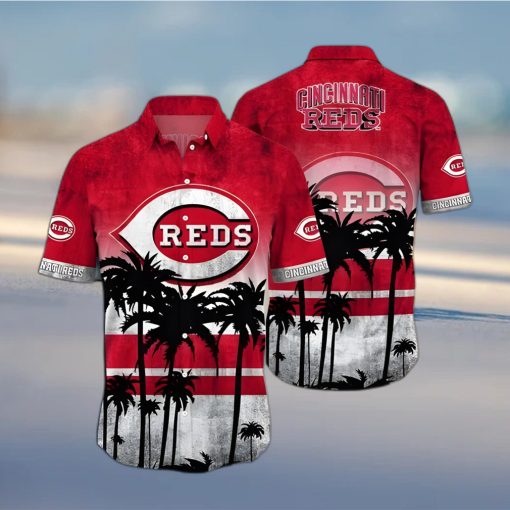 MLB Cincinnati Reds Hawaiian Shirt Aloha Palm Trees Summer Holiday Gift