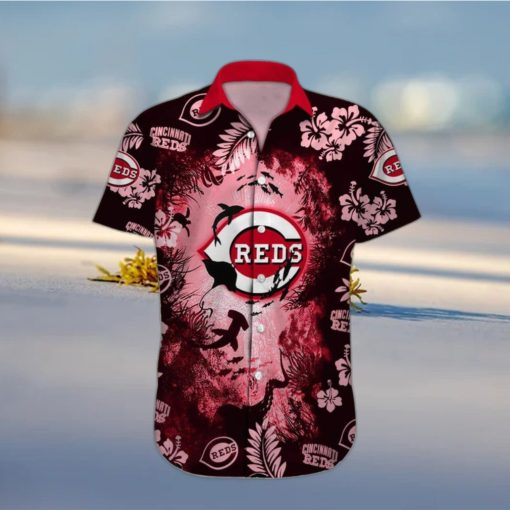 MLB Cincinnati Reds Hawaiian Shirt Marine Creatures Aloha Beach Trip Gift