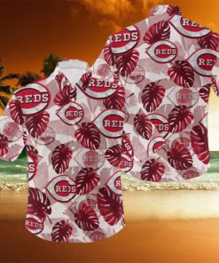 MLB Cincinnati Reds Logo Leaf 3D Hawaiian Shirt For Fans Gift Summer