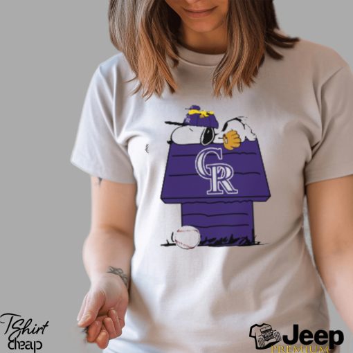 MLB Colorado Rockies Snoopy Woodstock The Peanuts Movie Baseball T Shirt