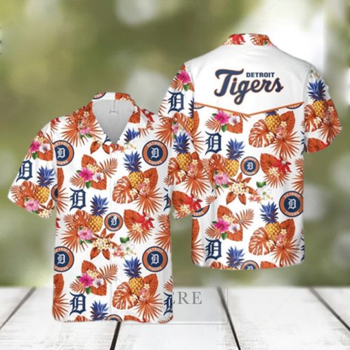 MLB Detroit Tigers Hawaiian Shirt Tropical Pattern Gift For Beach Trip