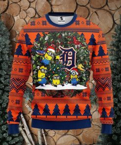 MLB Detroit Tigers Minions Christmas Circle Ugly Christmas Sweater