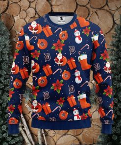 MLB Detroit Tigers Santa Claus Christmas Decorations Ugly Christmas Sweater