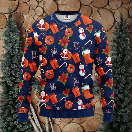 MLB Detroit Tigers Santa Claus Christmas Decorations Ugly Christmas Sweater