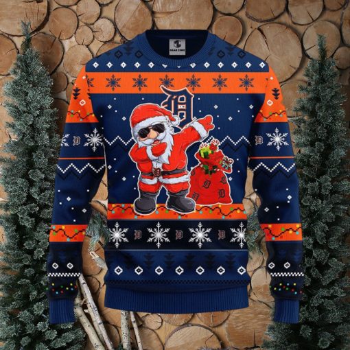 MLB Detroit Tigers Santa Claus Dabbing Ugly Christmas Sweater