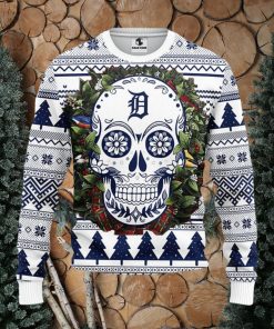 MLB Detroit Tigers Skull Flower Ugly Christmas Sweater