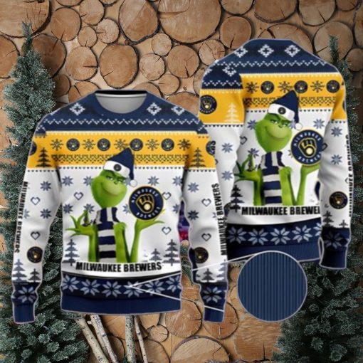 MLB Grinch American Baseball Milwaukee Brewers Ugly Christmas Sweater Unique Gift