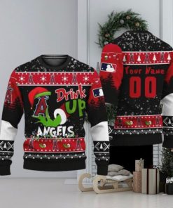 MLB Grinch Drink Up Los Angeles Angels Custom Ugly Christmas Sweater