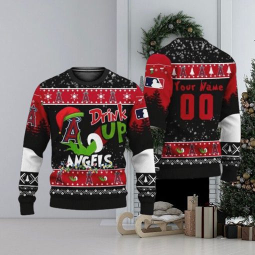 MLB Grinch Drink Up Los Angeles Angels Custom Ugly Christmas Sweater