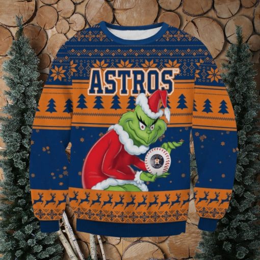 MLB Houston Astros Grinch AOP Ugly Christmas Sweater Christmas Gift For Men And Women