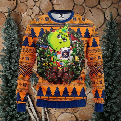 MLB Houston Astros Grinch Christmas Circle Ugly Christmas Sweater