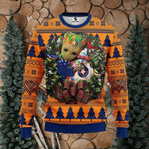 MLB Houston Astros Groot Christmas Circle Ugly Christmas Sweater