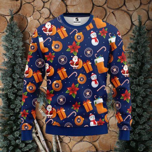 MLB Houston Astros Santa Claus Christmas Decorations Ugly Christmas Sweater