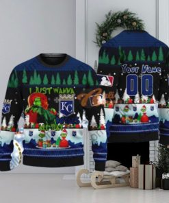 MLB I Just Wanna Kansas City Royals All Day Grinch Ugly Xmas Wool Knitted Sweater