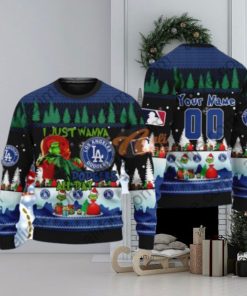 MLB I Just Wanna Los Angeles Dodgers All Day Grinch Sweater