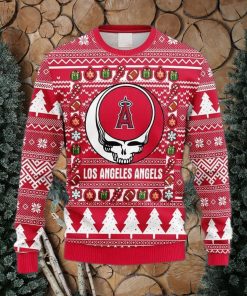 MLB Los Angeles Angels Grateful Dead Fleece 3D Knitted Sweater For Men And Women Gift Ugly Christmas