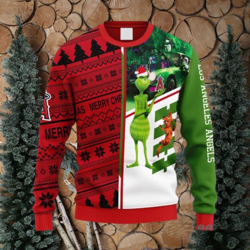 MLB Los Angeles Angels Grinch & Scooby Doo Christmas Ugly 3D Sweater For Men And Women Gift Ugly Christmas