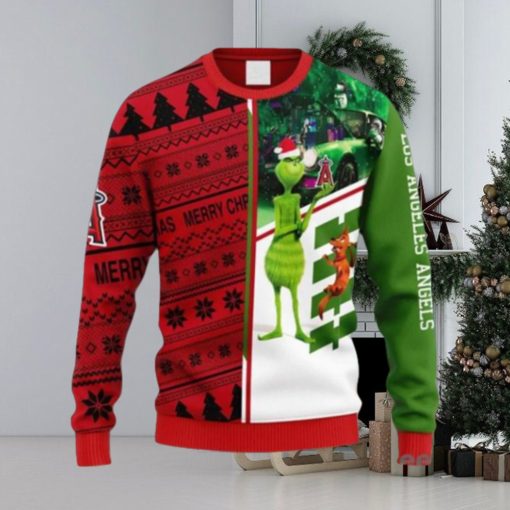 MLB Los Angeles Angels Grinch & Scooby Doo Christmas Ugly Sweater,