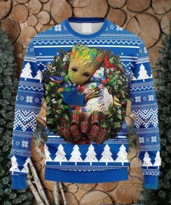 MLB Los Angeles Dodgers Groot Hug Christmas Ugly 3D Sweater For Men And Women Gift Ugly Christmas