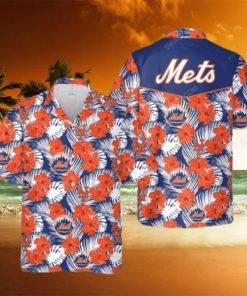 MLB New York Mets Hawaiian Shirt Aloha Shirt Hibiscus Flowers Pattern Beach Gift For Him