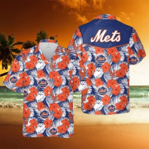 MLB New York Mets Hawaiian Shirt Aloha Shirt Hibiscus Flowers Pattern Beach Gift For Him