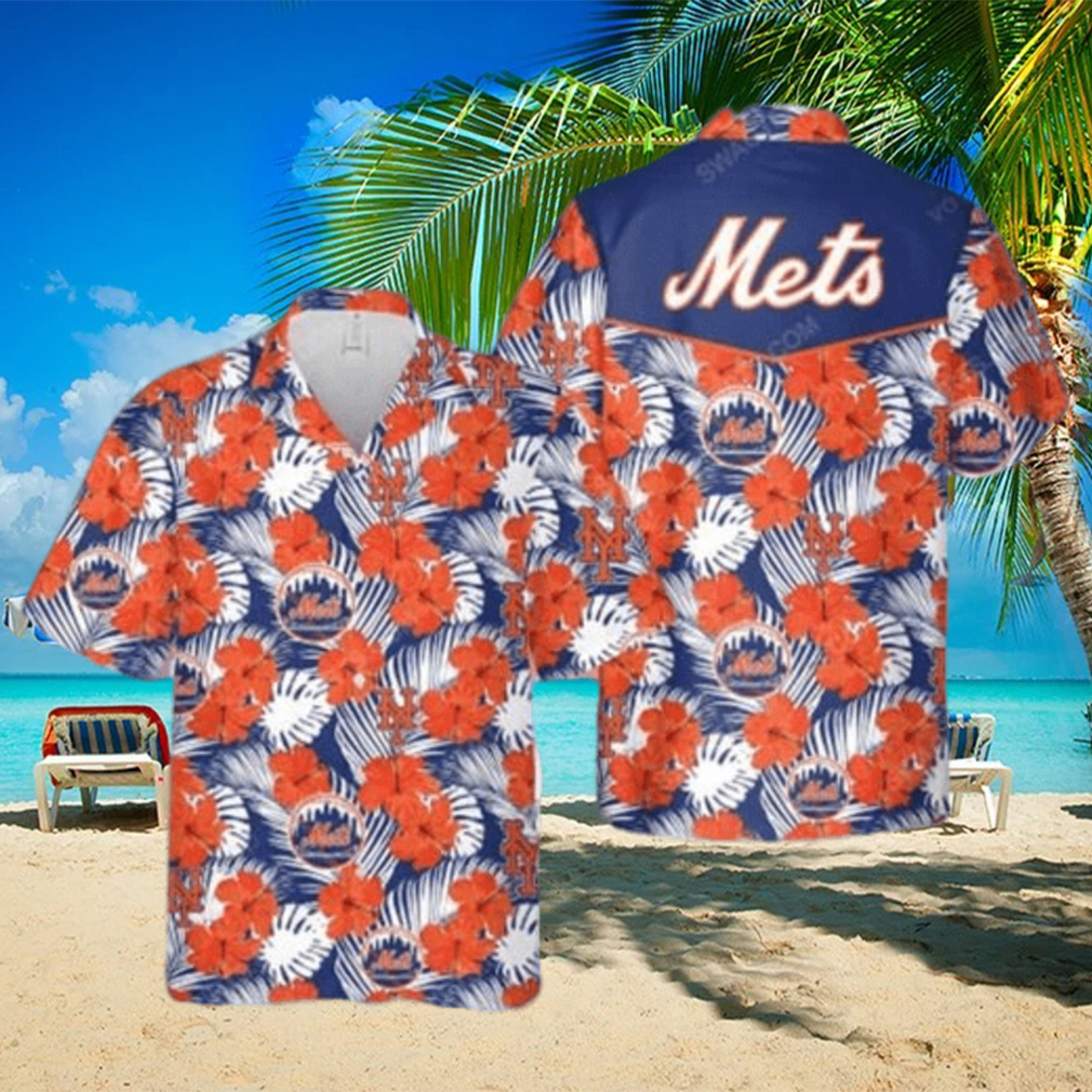 MLB New York Mets Hawaiian Shirt Aloha Shirt Hibiscus Flowers