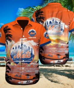 MLB New York Mets Hawaiian Shirt Custom Name Beach Gift For Dad