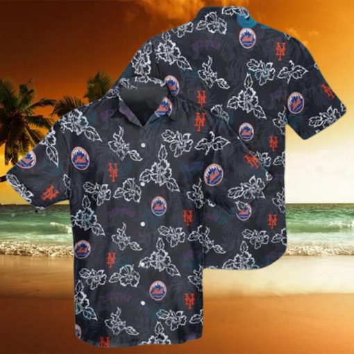 MLB New York Mets Hawaiian ShirtAloha ShirtHibiscus Pattern Beach Gift For Him