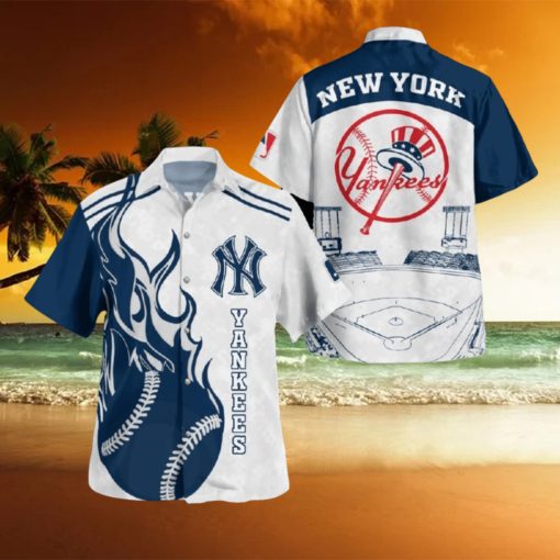 MLB New York Yankees Baseball Combo Hawaiian Shirt And Shorts Best For Men And Women Holidays