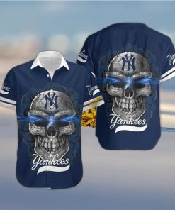 MLB New York Yankees Skull Carved Halloween Hawaiian Shirt Gift Men Women