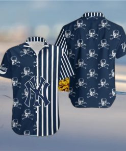 MLB New York Yankees Skull Pattern Danger Hawaiian Shirt For Halloween