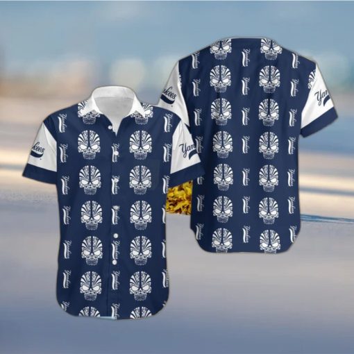 MLB New York Yankees Skull Pattern Island Halloween Hawaiian Shirt For Men Women