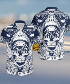 MLB New York Yankees Skull Skull Diamon Halloween Hawaiian Shirt For Fans