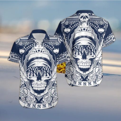 MLB New York Yankees Skull Skull Diamon Halloween Hawaiian Shirt For Fans