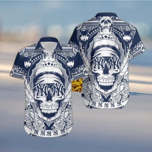 MLB New York Yankees Skull Skull Diamon Hawaiian Shirt Gift For Halloween