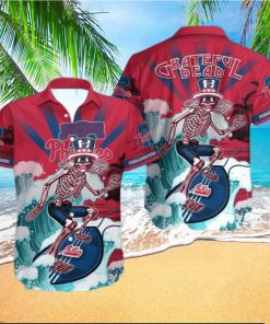 MLB Philadelphia Phillies Grateful Dead Phillies Hawaiian Shirt