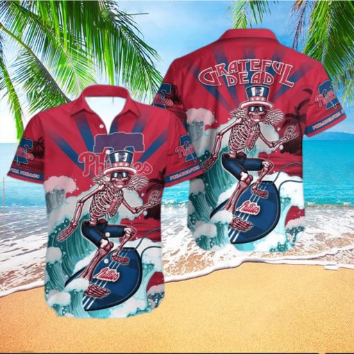 MLB Philadelphia Phillies Grateful Dead Phillies Hawaiian Shirt