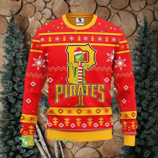 MLB Pittsburgh Pirates Logo With Funny Grinch Christmas Red Ugly Sweater – G Fanatics